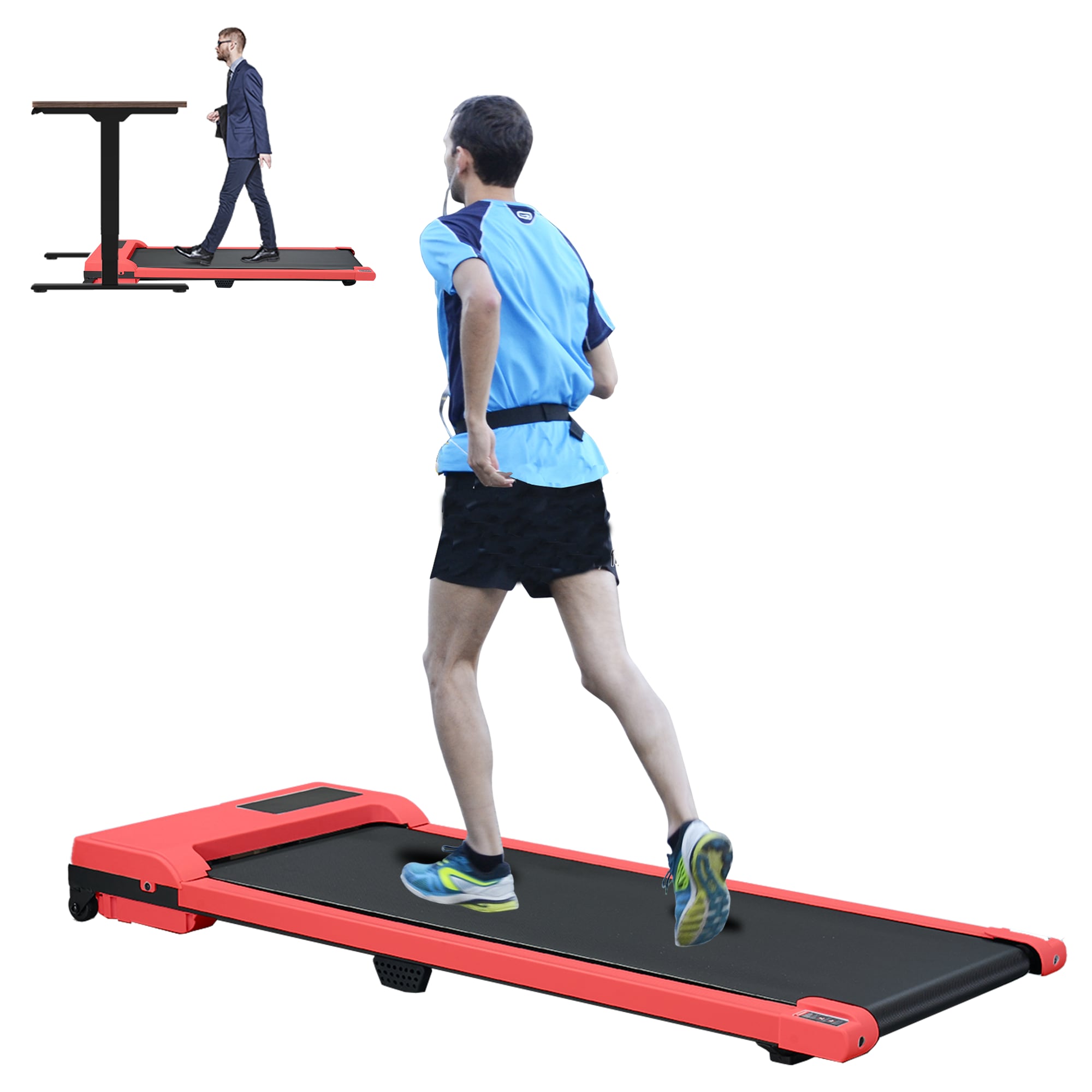 Walking Pad With Quiet 2.0 HP Brushless Motor, Countdown Modes, Spacious Running Area, 220 Lbs Weight Capacity For Home Or Office Workouts, 3 In 1 Portable Treadmill Walking, Red_voghion.com